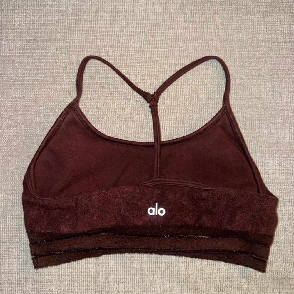 ALO Yoga Women's Maroon T-Back Sports Bra